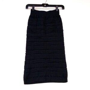 Midi Skirt XS Stretchy Ruffle Slim Seamless Layered Elastic Waist Style: T1001